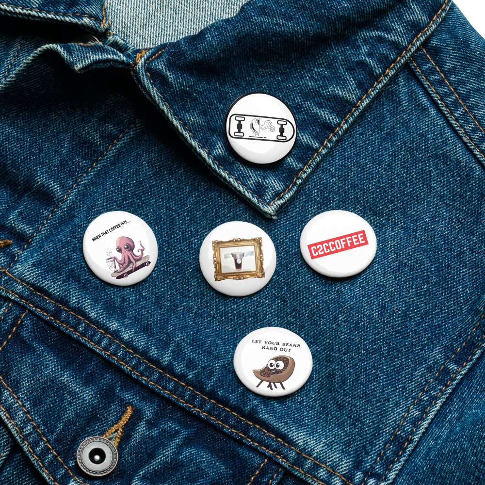 Coast To Coast Coffee Set of pin buttons