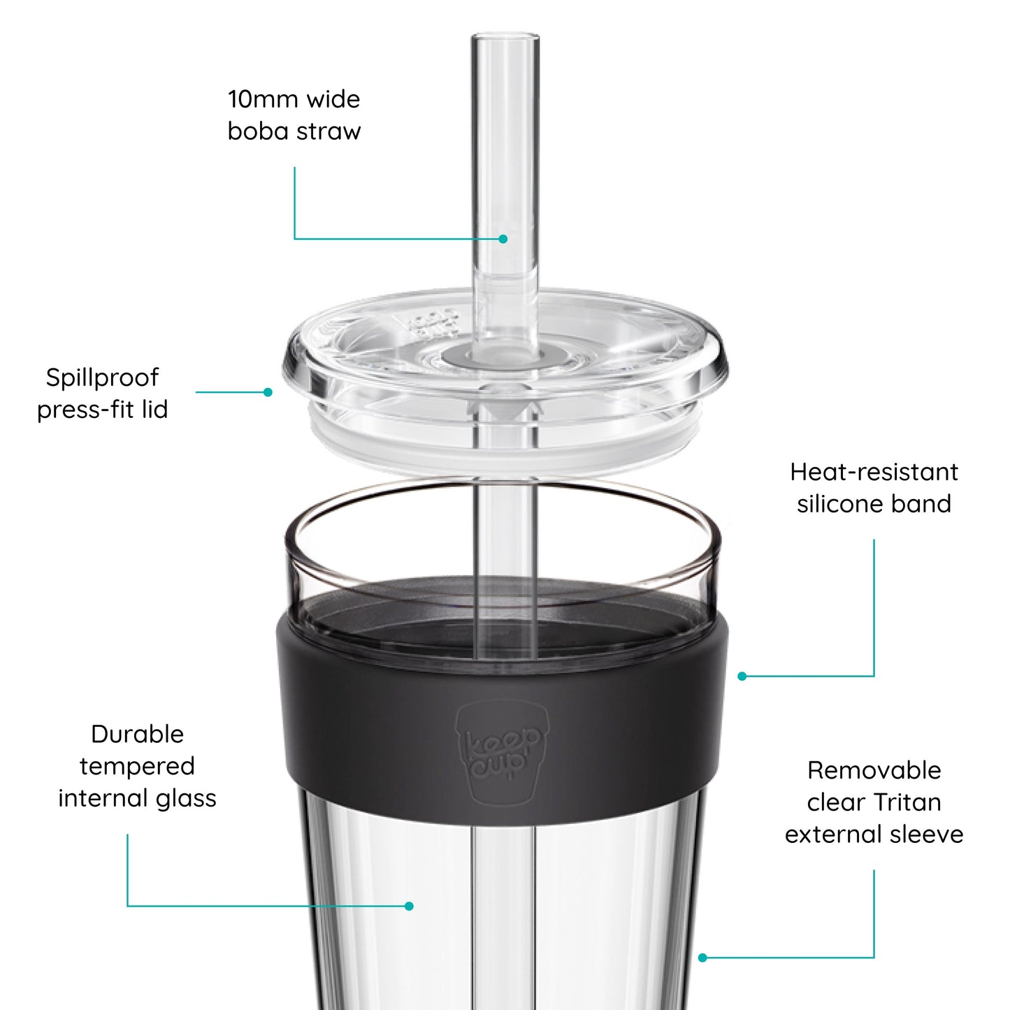 Cold Cup Longplay Boba - 16oz | Chalk