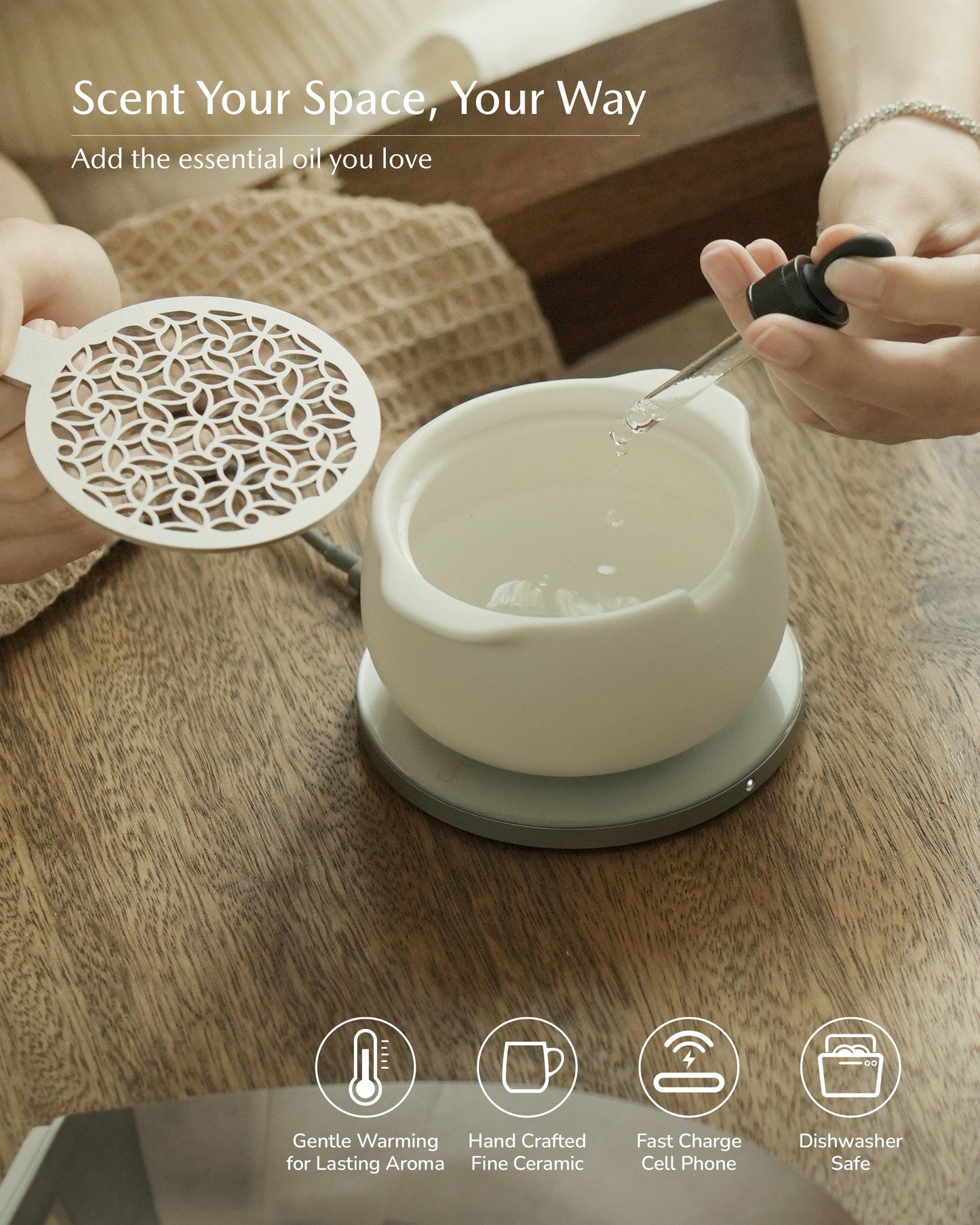 Jun Self-heating Diffuser Set - Jasmine White
