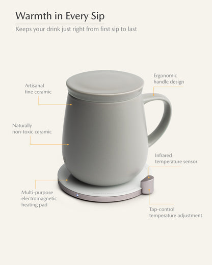 Ui Self-heating Mug Set - Soft Gray