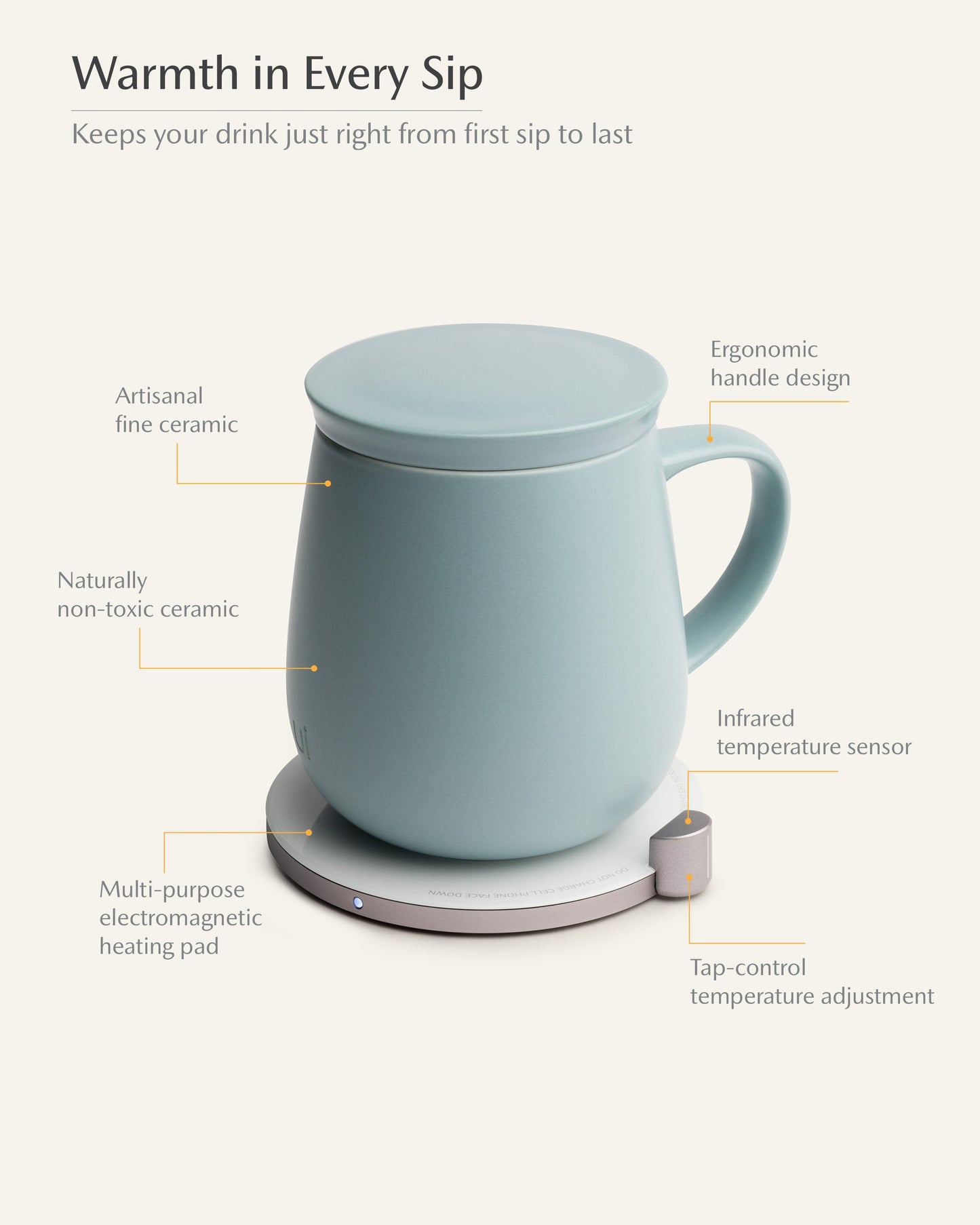 Ui Self-heating Mug Set - Moonmist Blue