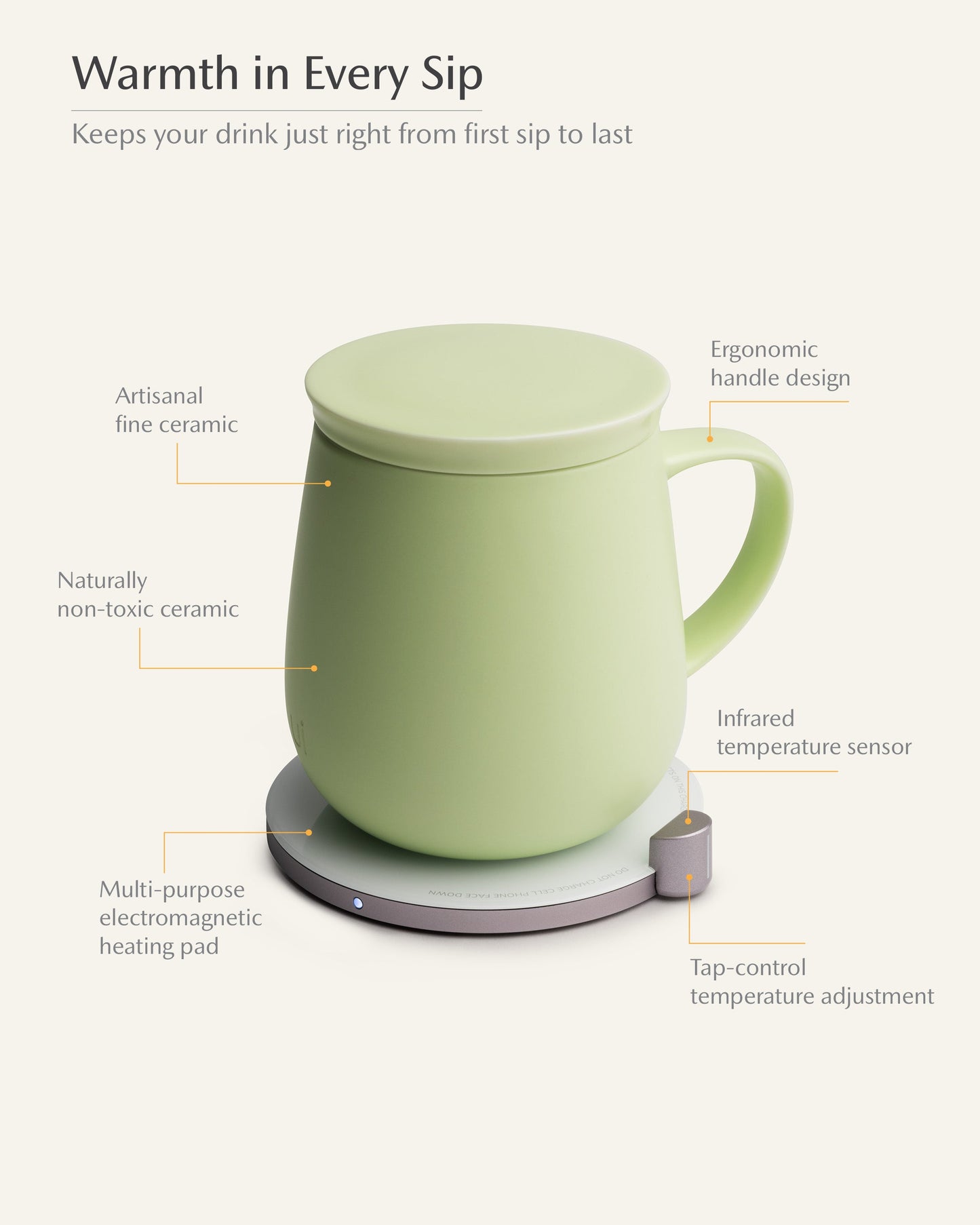 Ui Self-heating Mug Set - Verde Green