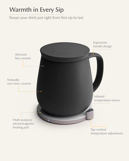 Ui+ Self-heating Mug Set - Inkstone Black