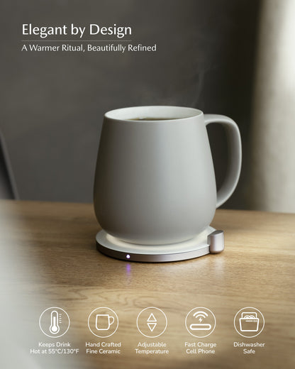 Ui+ Self-heating Mug Set - Soft Gray