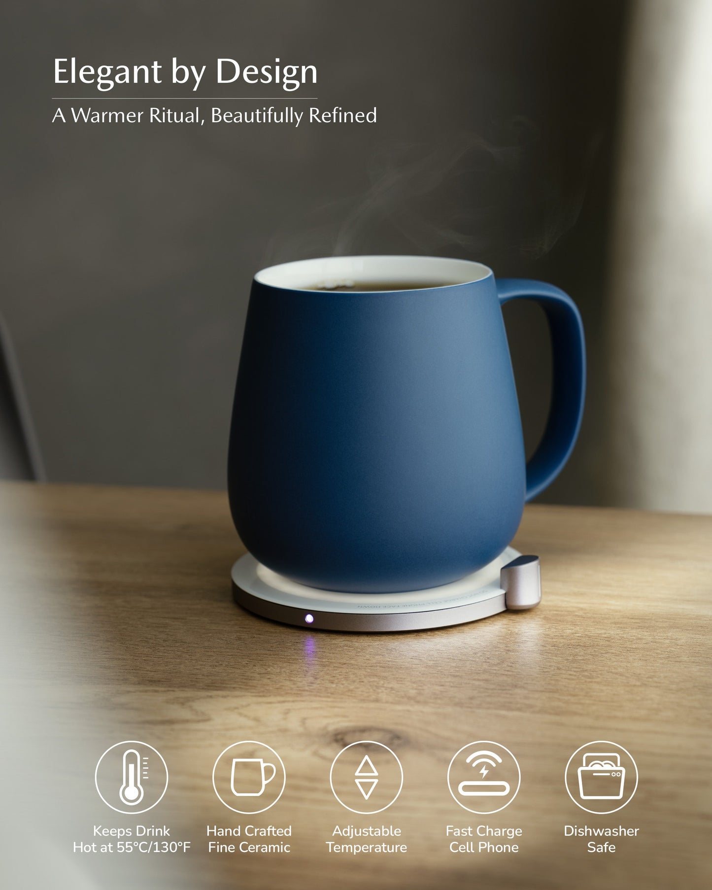 Ui+ Self-heating Mug Set -  Deep Navy
