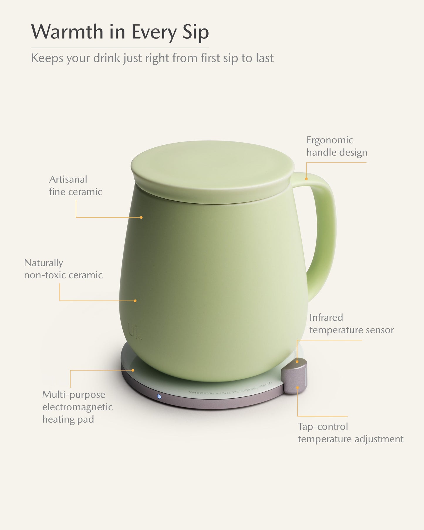 Ui+ Self-heating Mug Set -  Verde Green