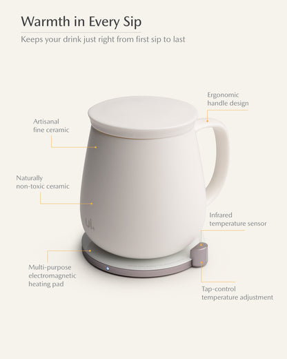 Ui+ Self-heating Mug Set - Jasmine White