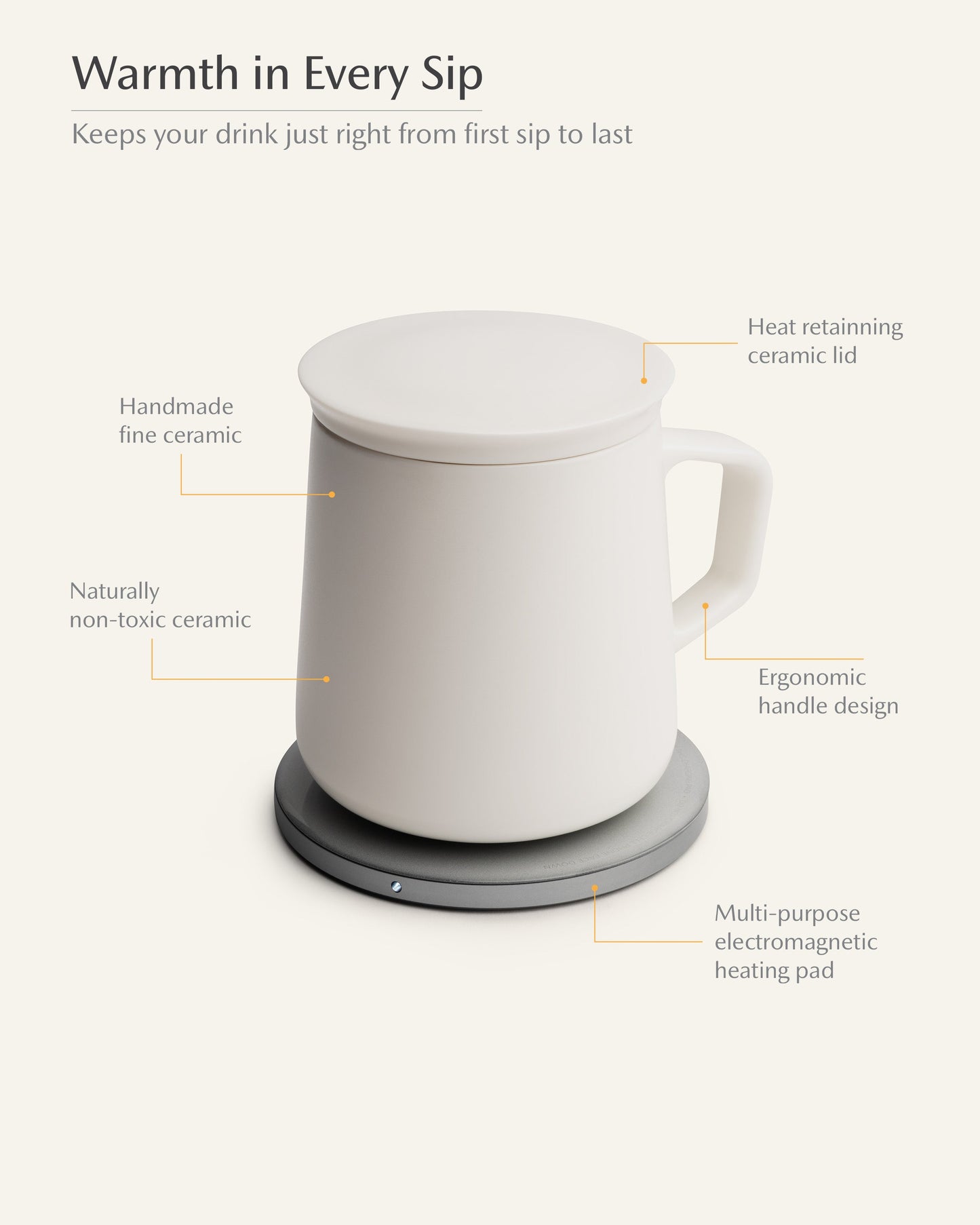 Neo Self-heating Mug Set - Jasmine White
