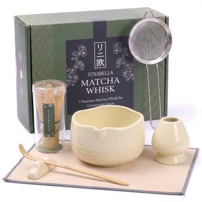 Matcha Whisk Set — Bamboo Chasen + Ceramic Chawan Gift Set