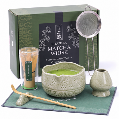 Matcha Whisk Set — Bamboo Chasen + Ceramic Chawan Gift Set